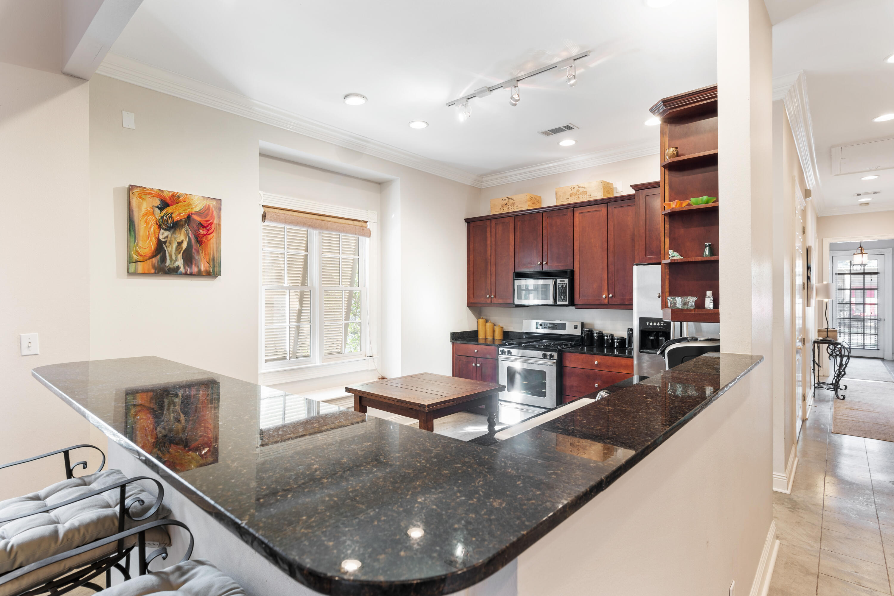 51 Rue Caribe Miramar Beach, FL 32550 - Photo 20 of 41 a kitchen with kitchen island granite countertop lots of counter top space