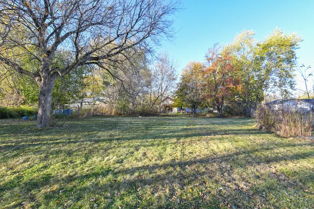 a view of outdoor space with deck and trees