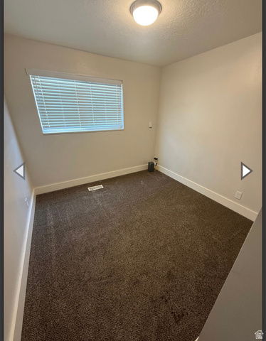 102 East Richelman Lane Wellington, UT 84542 - Photo 24 of 39 Spare room featuring dark colored carpet and a textured ceiling