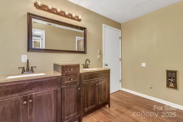 a view of bathroom and sink