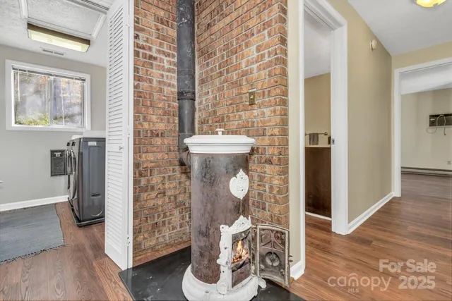 outdoor view of a brick building with a outdoor space