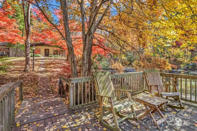 a backyard of a house with lots of green space and a fountain