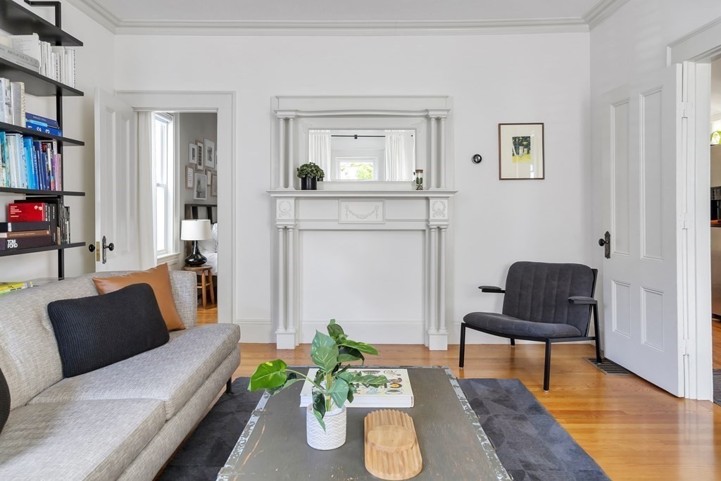 9 Joseph Street, Unit 1 Somerville, MA 02143 - Photo 3 of 17 a living room with furniture and a potted plant