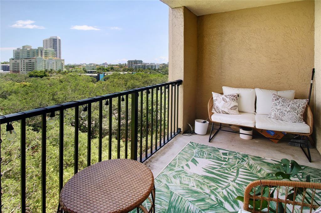 520 Southeast 5th Avenue, Unit 2605 Fort Lauderdale, FL 33301 - Photo 5 of 38 a view of a balcony with furniture