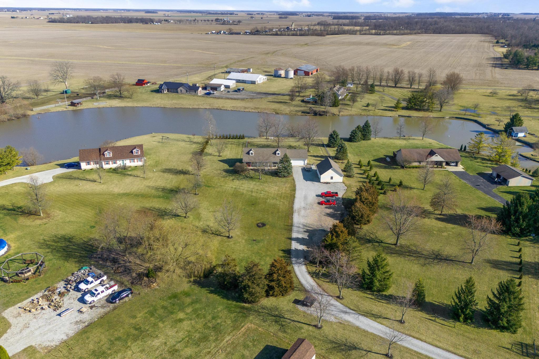 75 South State Rte 72 Sabina, OH 45169 - Photo 32 of 48 aerial view showing pond and neighborhoo