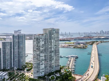 a view of a city with tall buildings