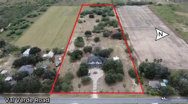 an aerial view of house with outdoor space