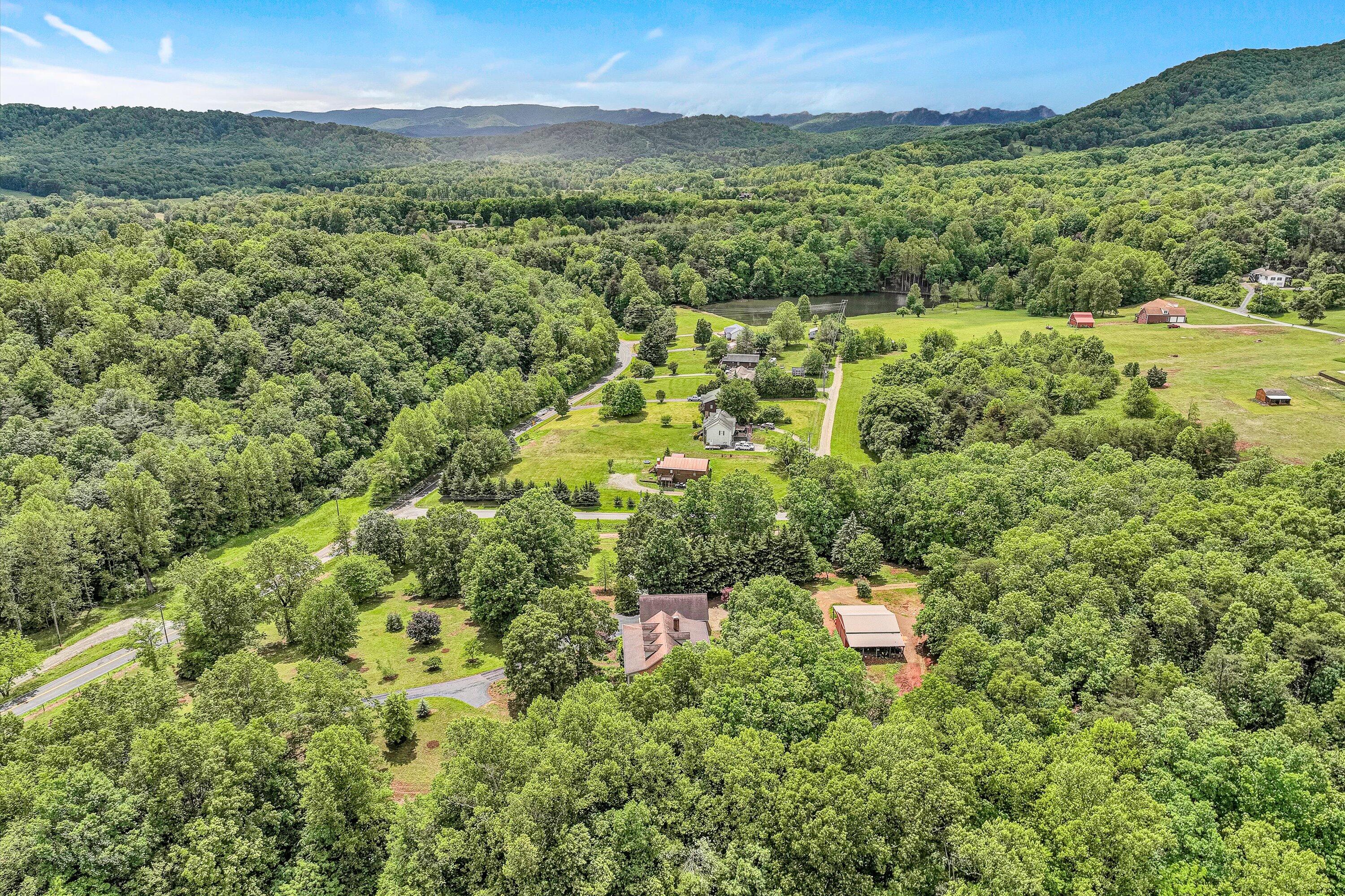 5531 Bethlehem Road Boones Mill, VA 24065 - Photo 51 of 69 a view of a lush green forest with trees and houses
