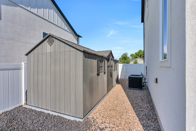 252 North Sunrise Rnch Drive Mapleton, UT 84664 - Photo 50 of 62 Exterior storage shed with a gabled roof