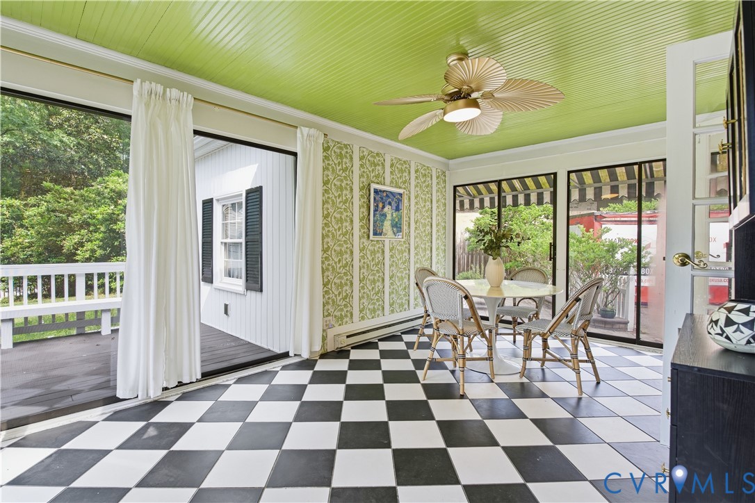 6405 Buckhill Road Richmond, VA 23225 - Photo 16 of 71 Sunroom featuring black and white checkered floori