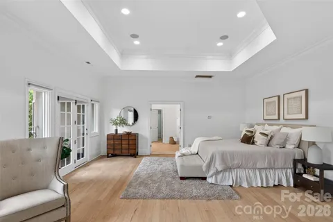 a bedroom with a bed and furniture