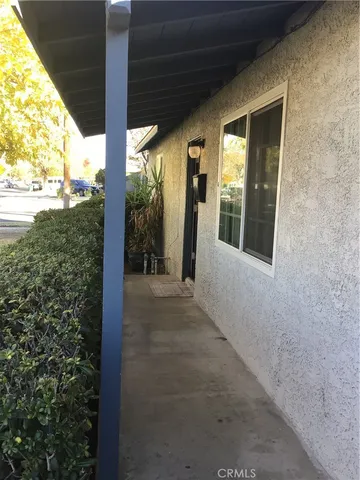 a view of a glass door