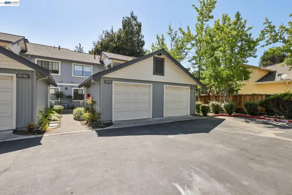 a view of a house with backyard and trees