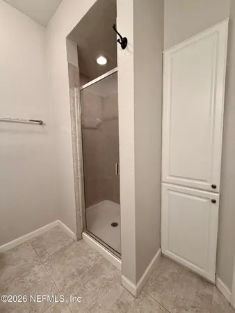 a bathroom with a shower
