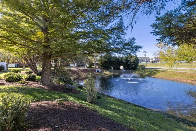 a view of a lake with houses