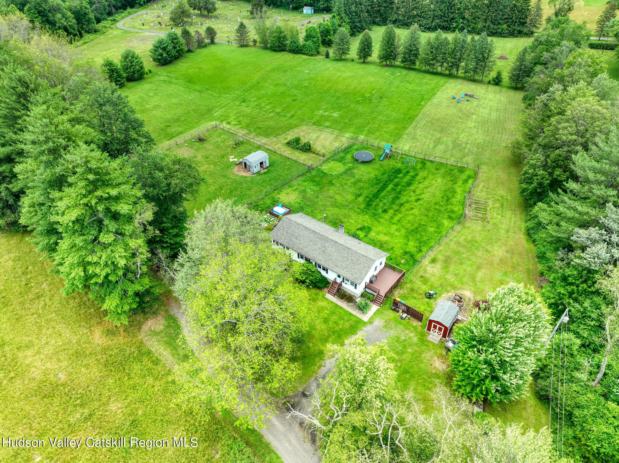 1262 County Road 2 Olivebridge, NY 12461 - Photo 6 of 42 a view of a green yard with large trees
