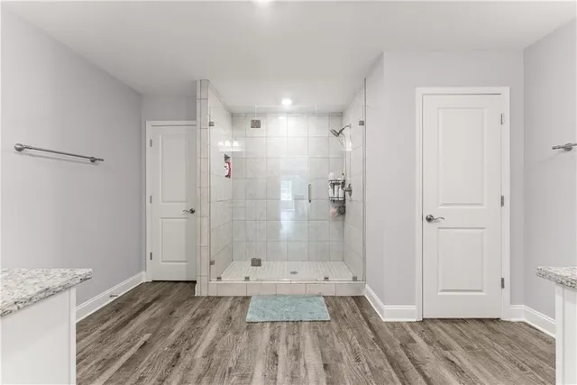 a storage room with washer and dryer