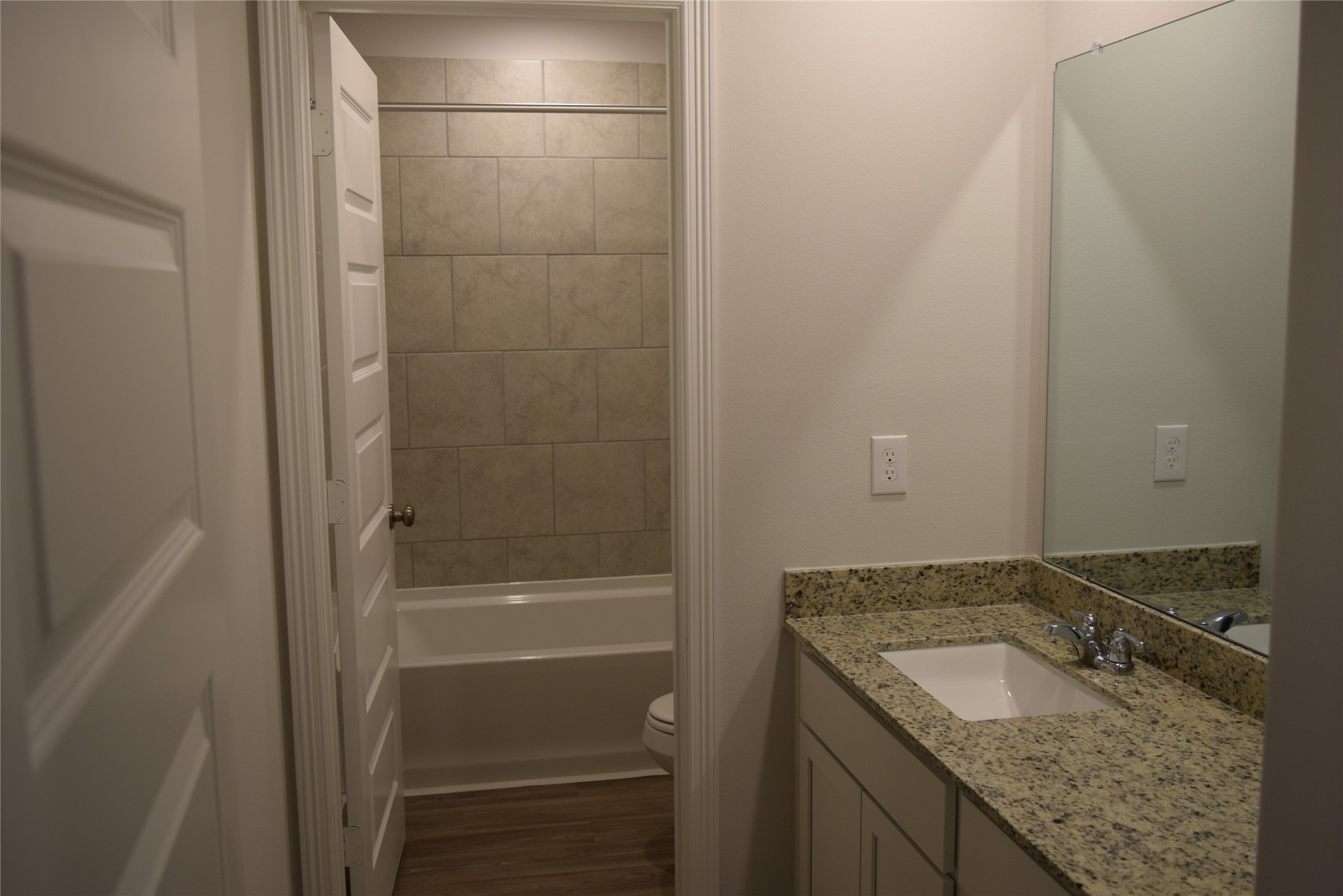 5835 Fresh View Court Katy, TX 77493 - Photo 10 of 21 a bathroom with a granite countertop sink and a mirror