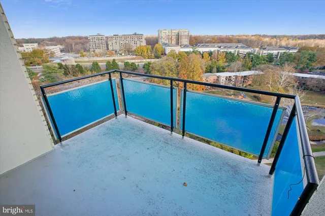 a view of a city from a balcony