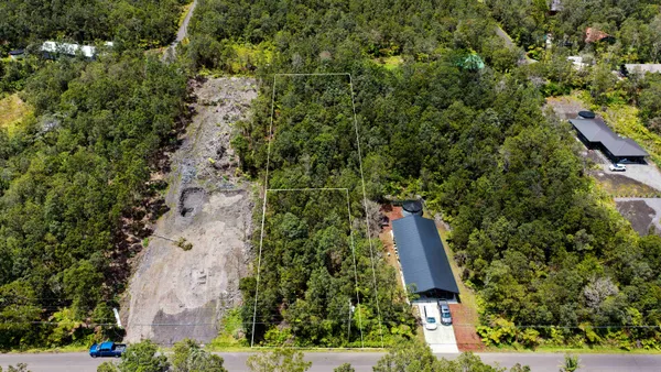 an aerial view of a house
