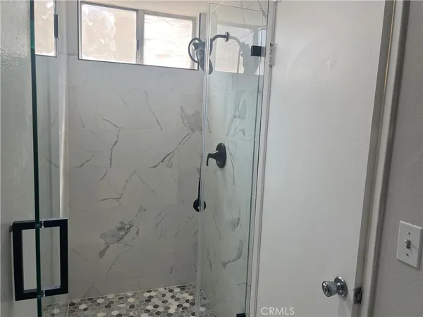 a bathroom with a shower