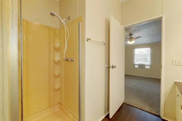 a bathroom with a shower