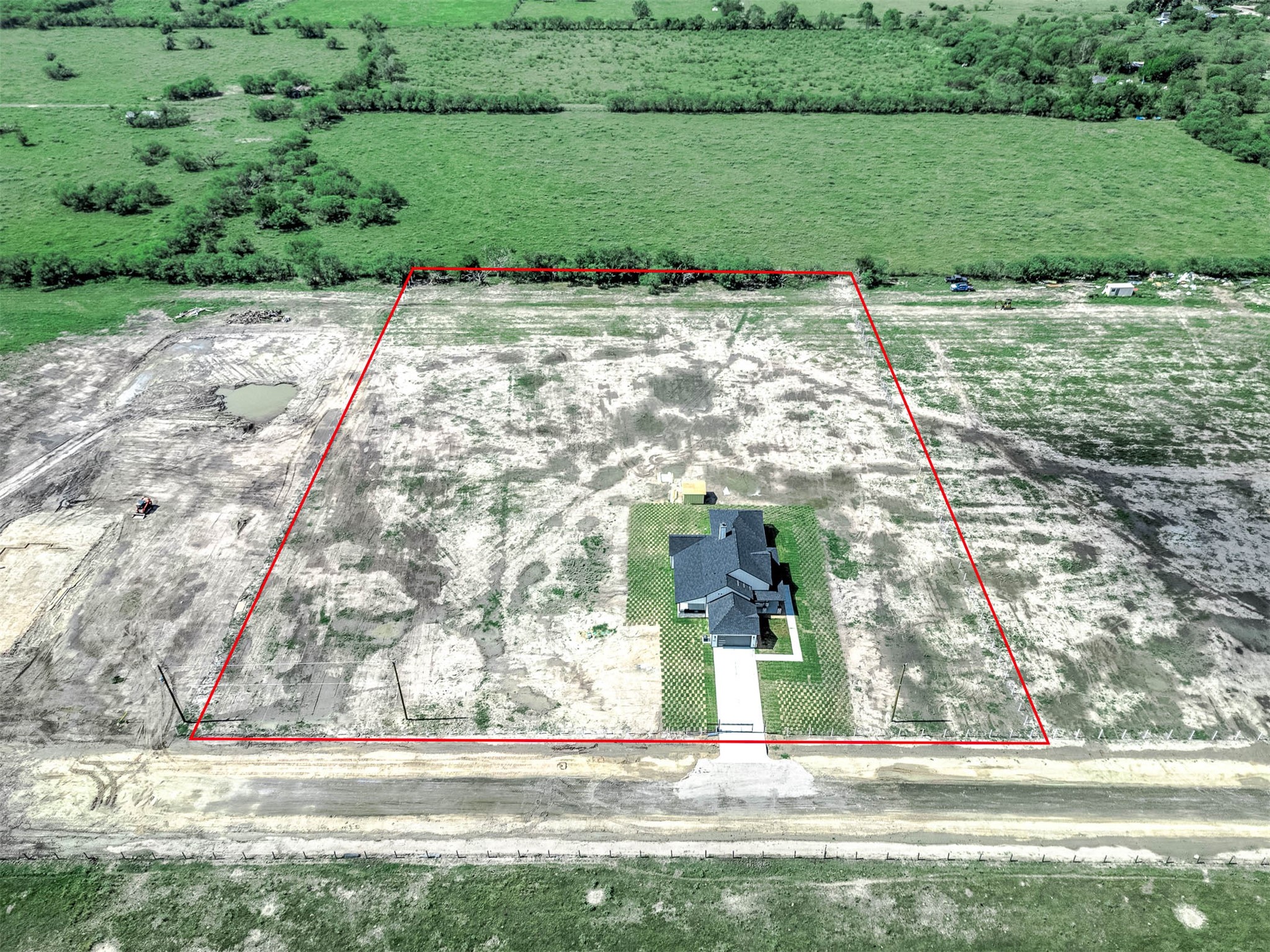 13927 Routt Point Road Needville, TX 77461 - Photo 19 of 21 Aerial view showing the property boundaries and the full lot surrounding the home.