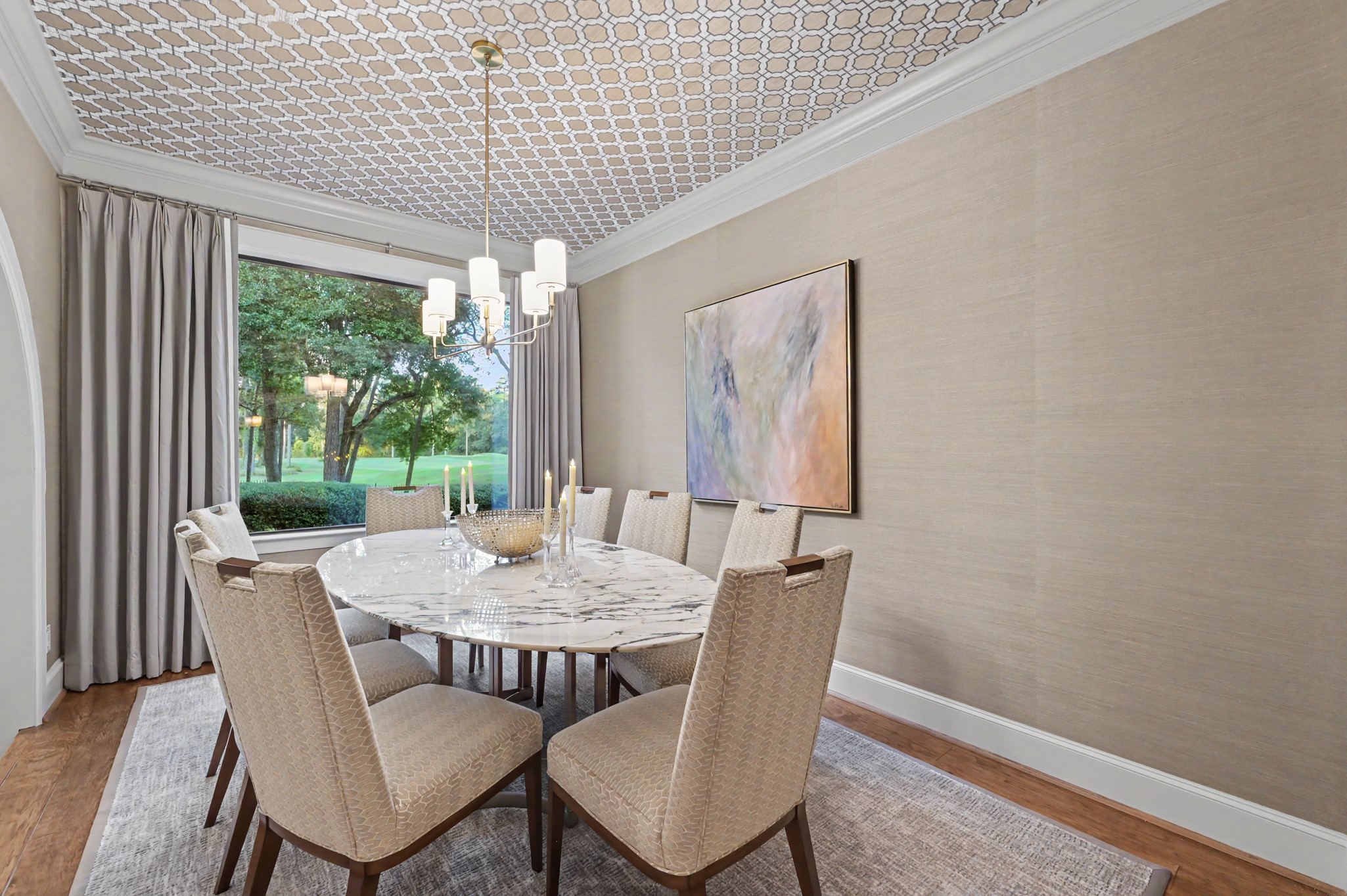 22 Watertree Court Spring, TX 77380 - Photo 7 of 45 Elegant formal dining room that overlooks the serene golf course views.