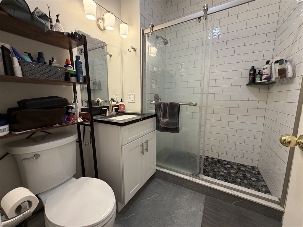 1675 Washington Street, Unit 3 Boston, MA 02118 - Photo 6 of 6 a bathroom with a sink a toilet a mirror and shower