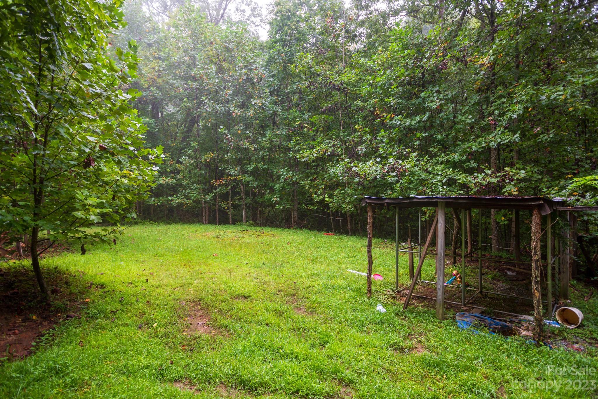 88 Adams Drive Brevard, NC 28712 - Photo 17 of 20 a backyard of a house with plants and large trees