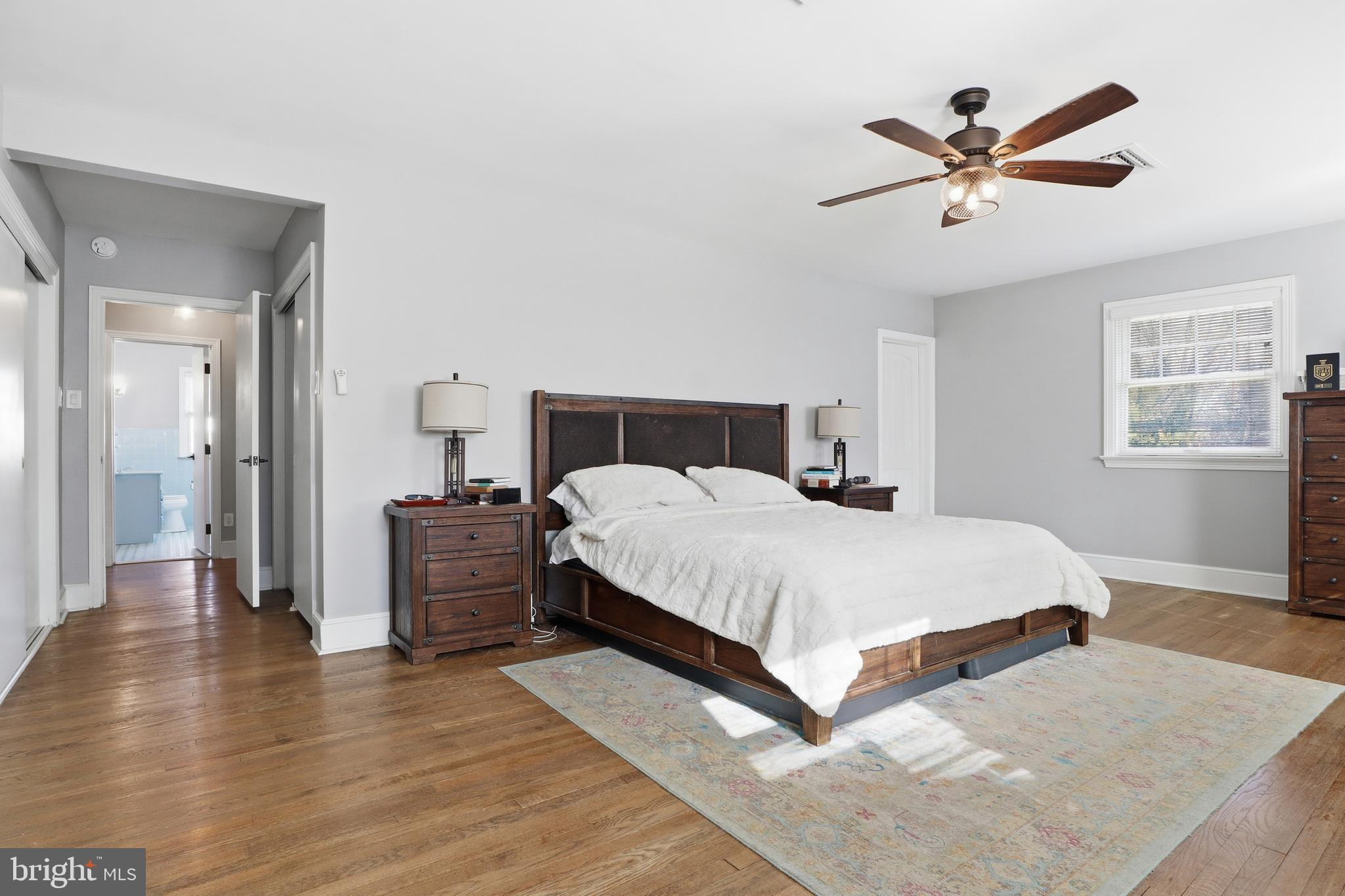 1000 Smallbrook Lane York, PA 17403 - Photo 34 of 84 a bedroom with a bed and a ceiling fan with wooden floor