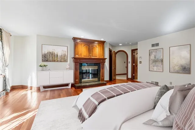 a view of a livingroom with a large window