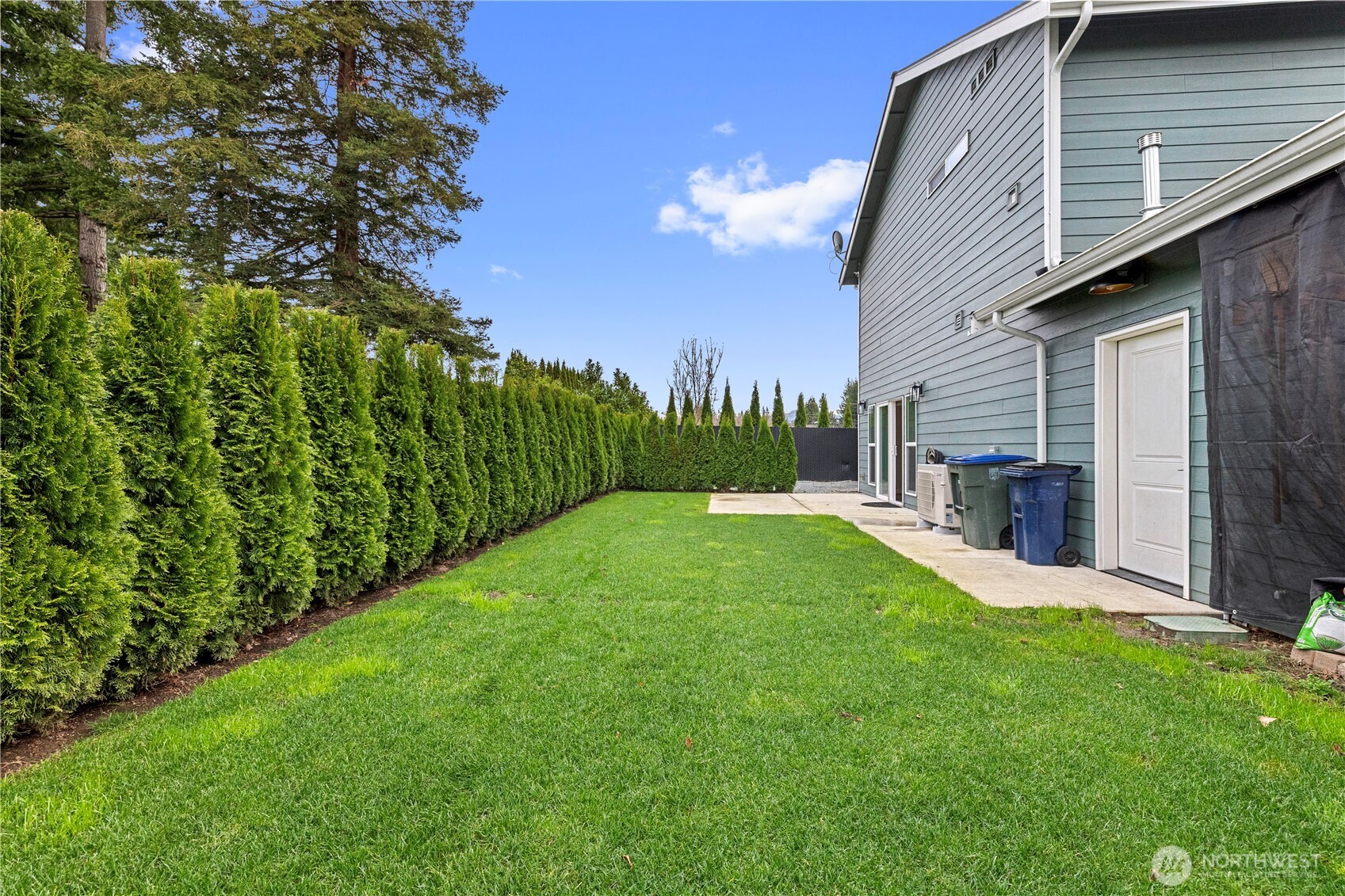 529 Ball Street, Unit A & B Sedro-Woolley, WA 98284 - Photo 26 of 31 a view of a backyard with couches plants and large tree