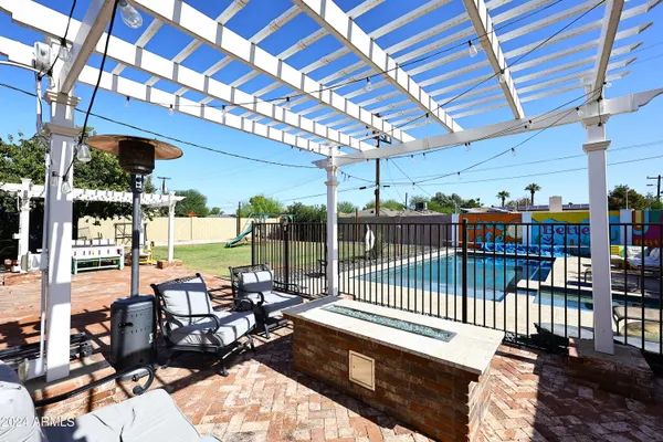 a view of outdoor space with seating area