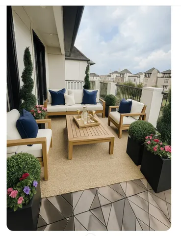 a view of a lake with a city