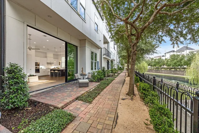 a lobby with furniture and garden