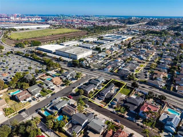 an aerial view of a city
