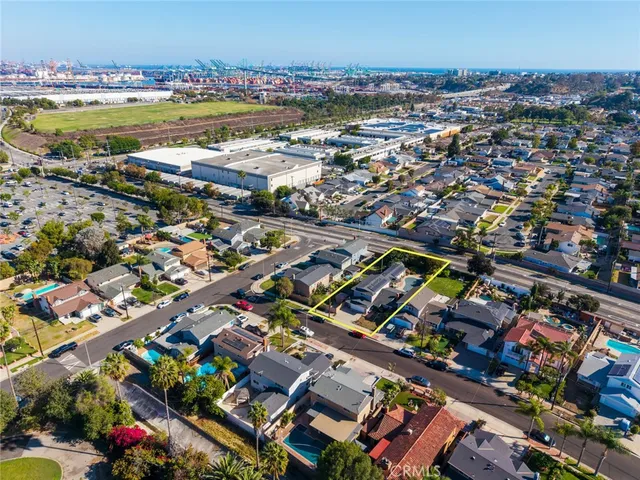 an aerial view of a city