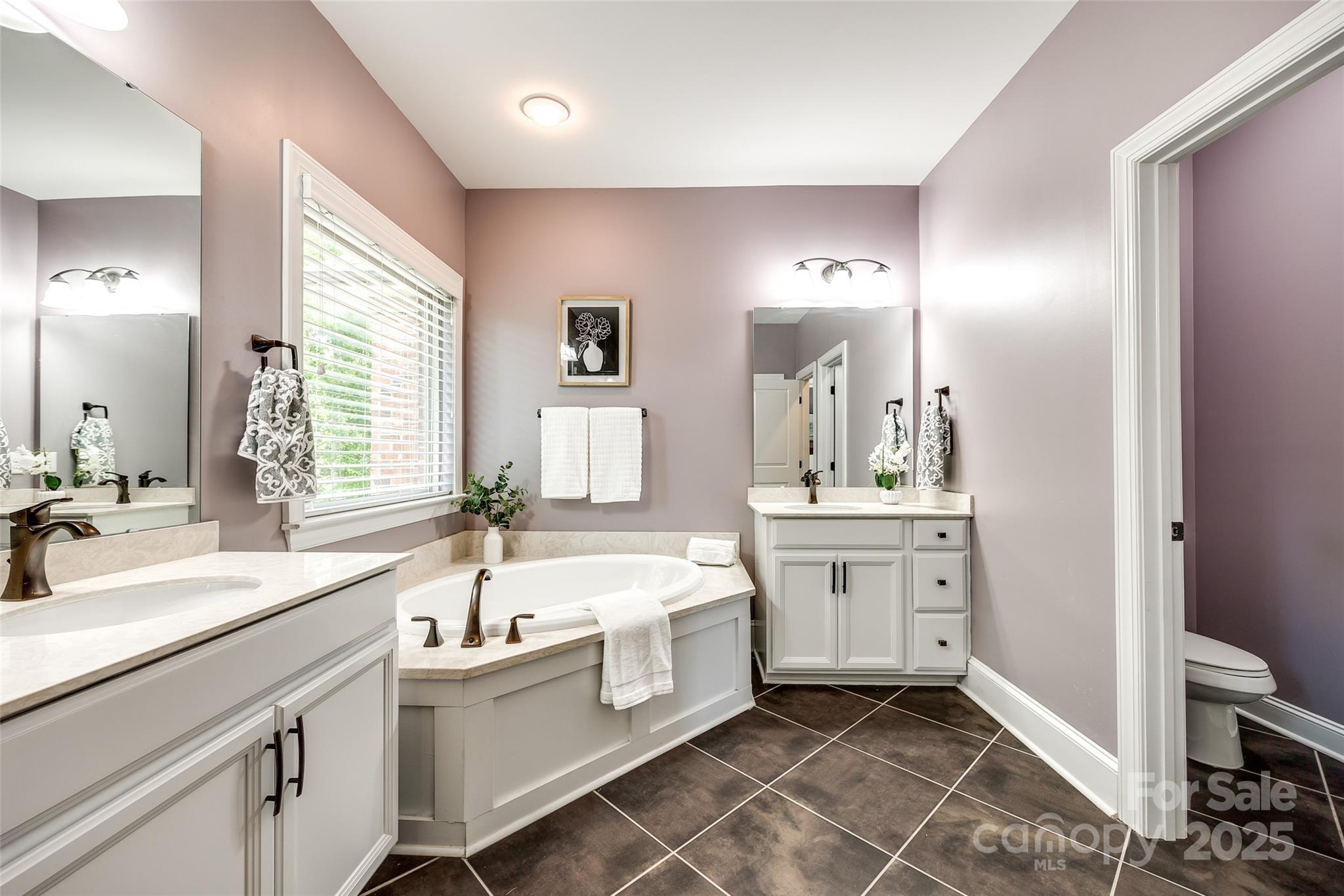618 Chase Court Fort Mill, SC 29708 - Photo 28 of 48 a spacious bathroom with a double vanity sink mirror and bathtub