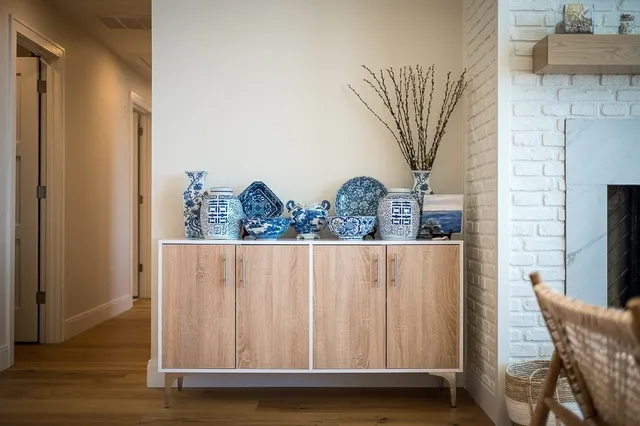 a view of entryway with wooden floor