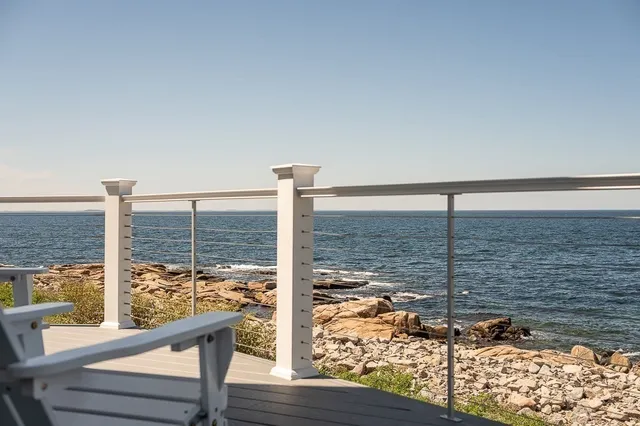 a view of ocean from a balcony