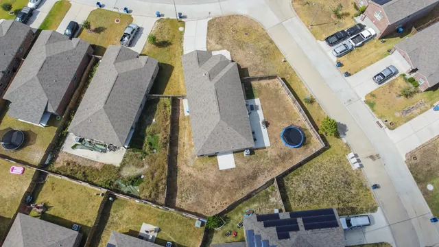 an aerial view of a house