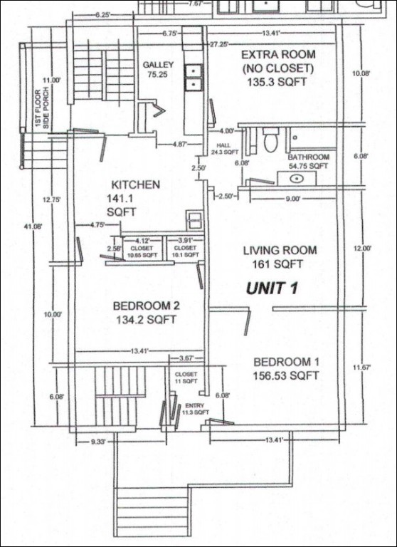 543 Providence Street, Unit 1F Woonsocket, RI 02895 - Photo 30 of 30 Floor plan of 1st Floor Front
