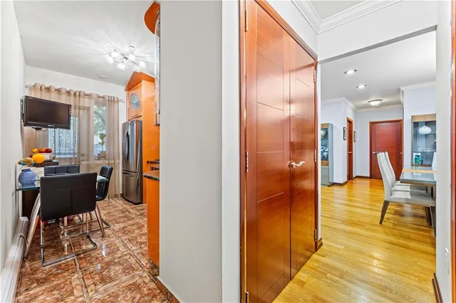 a view of living room and kitchen view