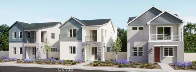 a front view of multiple houses