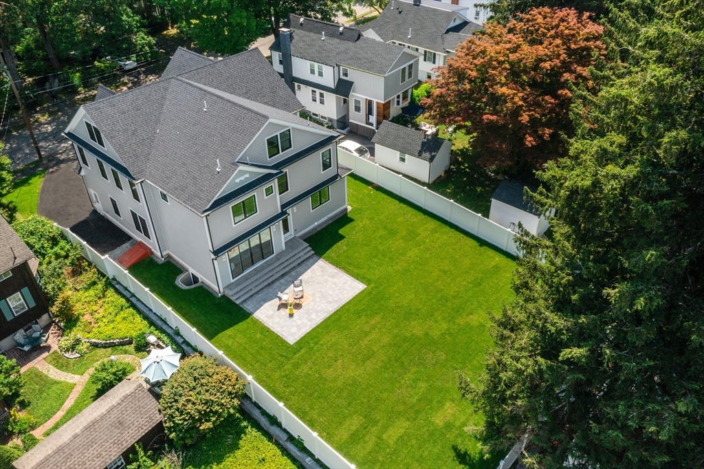 59 Henderson Street Needham, MA 02492 - Photo 31 of 32 an aerial view of residential house with outdoor space and trees all around