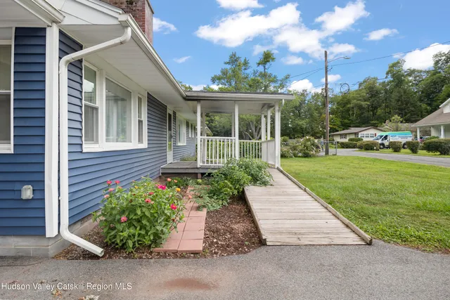 a view of a house with a garden