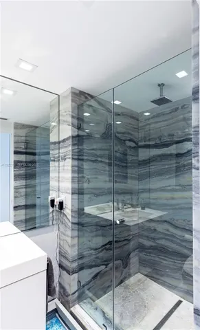 a bathroom with a shower