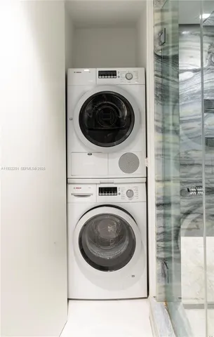 a view of outdoor space with signage and flags