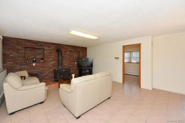 a living room with furniture and a couch